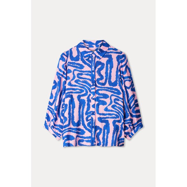 POM BLOUSE - Waves Pink Multi colour