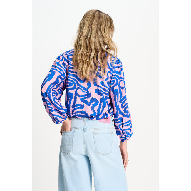 POM BLOUSE - Waves Pink Multi colour