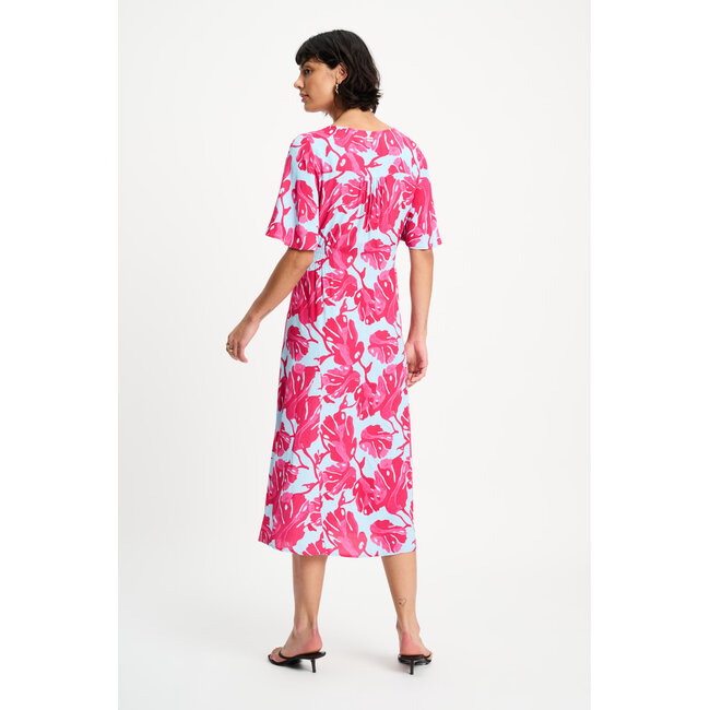 POM DRESS - Urban Flora Blue Multi colour