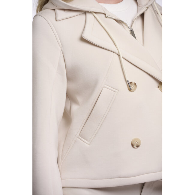 Rino & Pelle Double breasted jacket with detachable hood collar  Birch