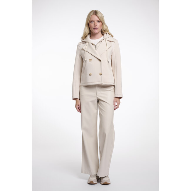 Rino & Pelle Double breasted jacket with detachable hood collar  Birch