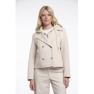 Rino & Pelle Double breasted jacket with detachable hood collar  Birch