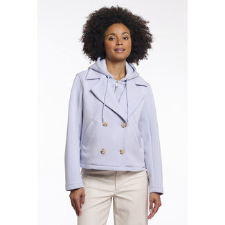 Rino & Pelle Double breasted jacket with detachable hood collar  Arctic blue