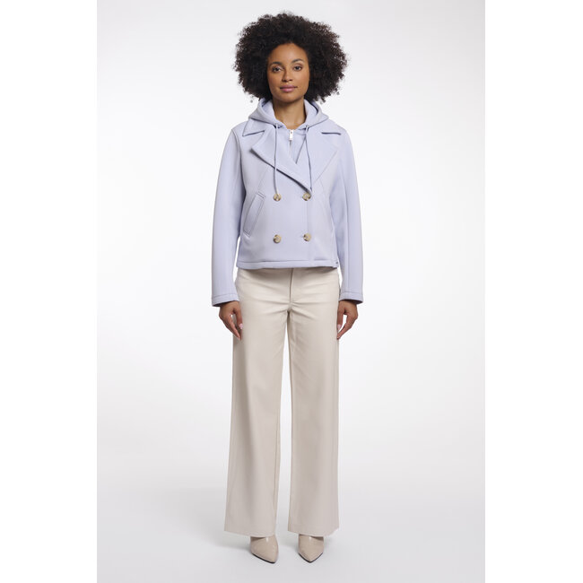 Rino & Pelle Double breasted jacket with detachable hood collar  Arctic blue