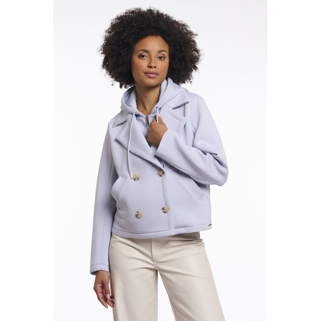 Rino & Pelle Double breasted jacket with detachable hood collar  Arctic blue