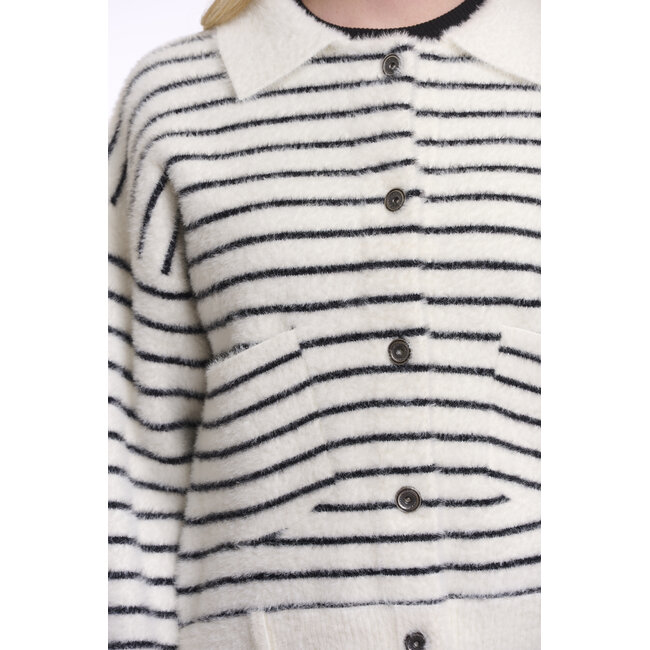 Rino & Pelle Boxy jacket  Black white striped