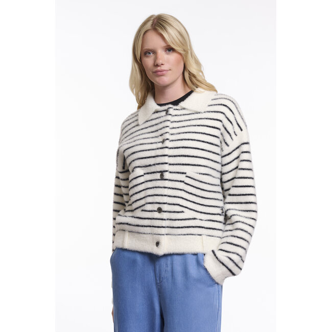 Rino & Pelle Boxy jacket  Black white striped