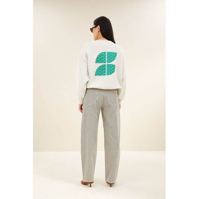 By-Bar bibi clover sweater light grey melee