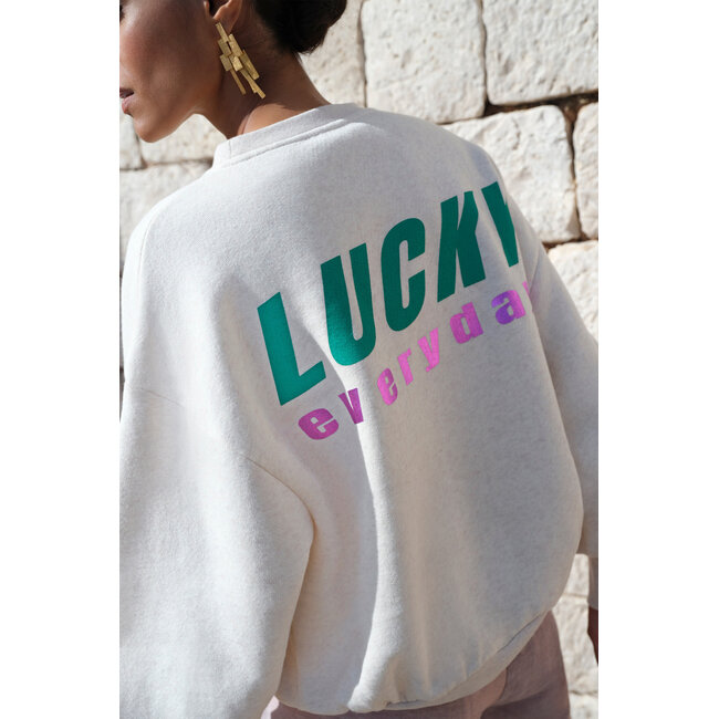 By-Bar bibi melange lucky everyday sweater oyster melee