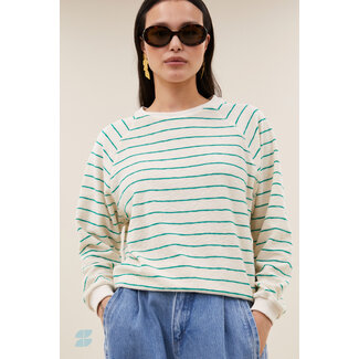 bonne slub sweater green lake stripe