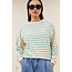 By-Bar bonne slub sweater green lake stripe