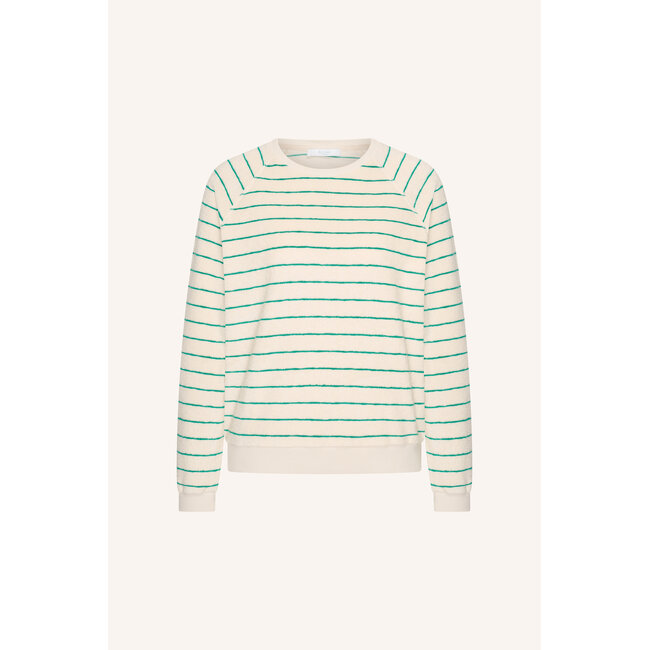 bonne slub sweater green lake stripe