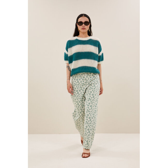 By-Bar lew green cheetah pants green cheetah