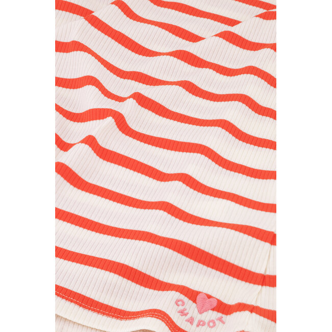 Fabienne Chapot Lena Shortsleeve T-Shirt Cosy White/Tangerine Tango