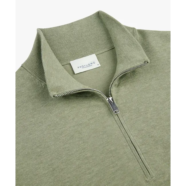 Profuomo PULLOVER HALF ZIP M GREEN
