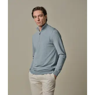 Profuomo PULLOVER HALF ZIP BLUE