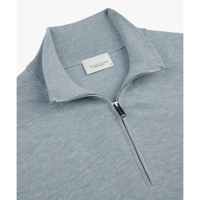 Profuomo PULLOVER HALF ZIP BLUE