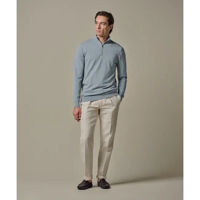 Profuomo PULLOVER HALF ZIP BLUE