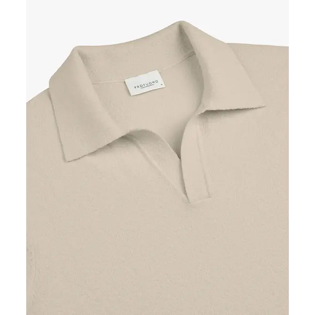 Profuomo POLO OPEN COLLAR SS OFF WHITE PPXD10023E