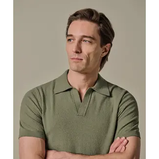 Profuomo POLO OPEN COLLAR SS M GREEN PPXD10023C