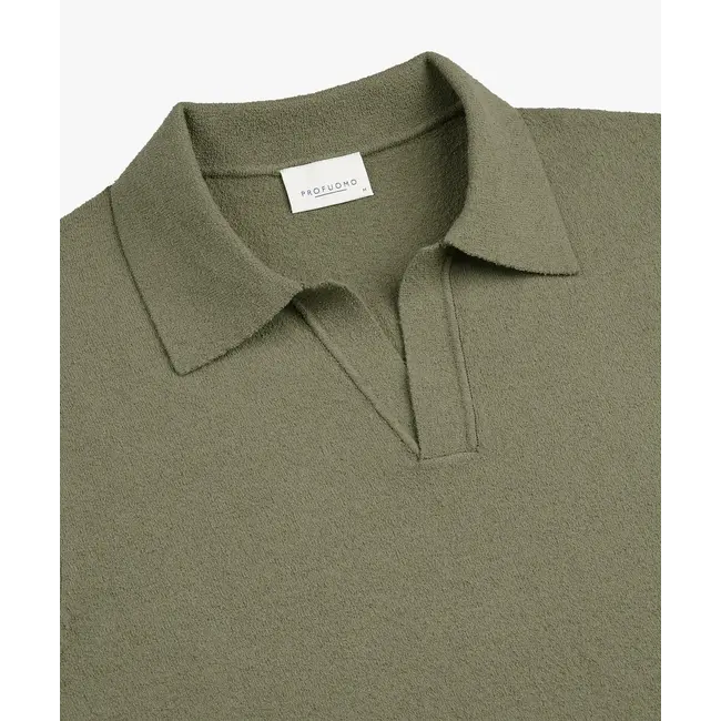 Profuomo POLO OPEN COLLAR SS M GREEN PPXD10023C