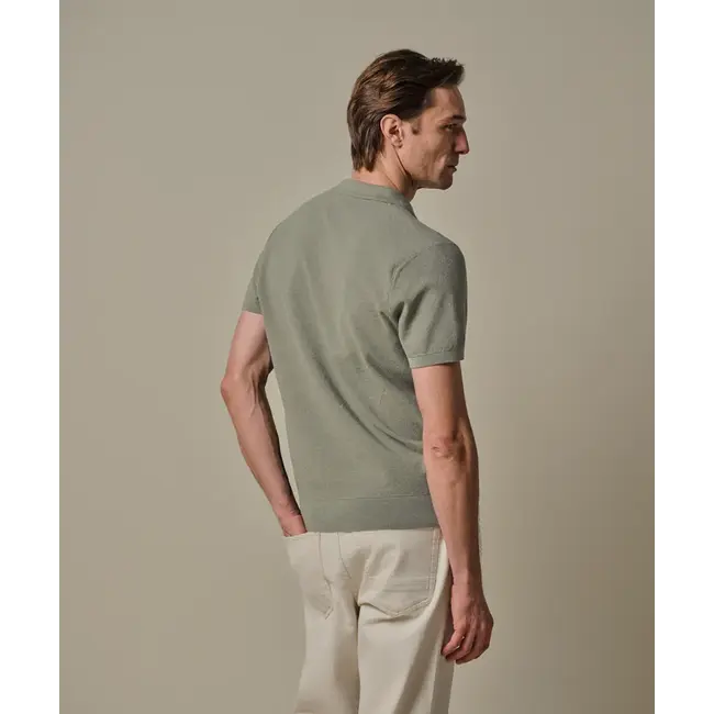 Profuomo POLO OPEN COLLAR SS M GREEN PPXD10009D