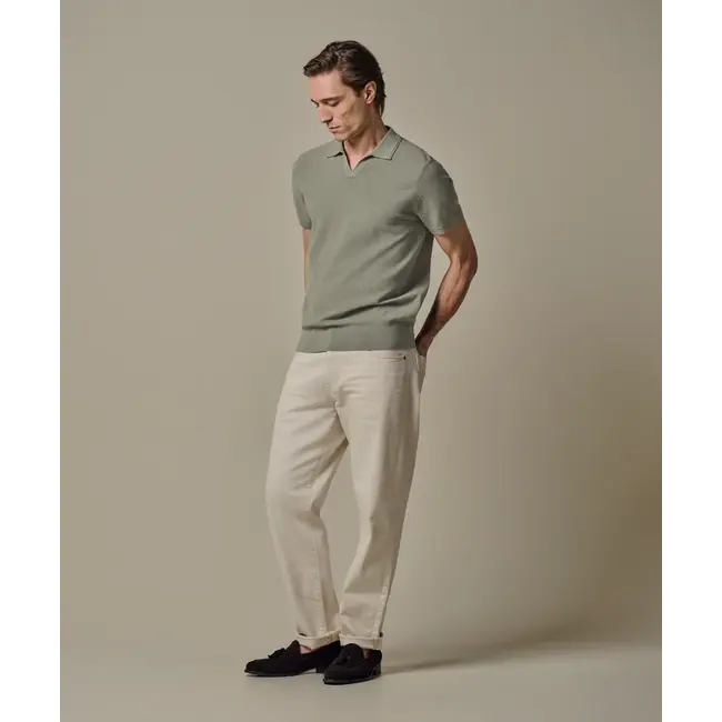 Profuomo POLO OPEN COLLAR SS M GREEN PPXD10009D