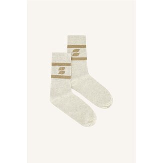 logo sparkle grey socks gold