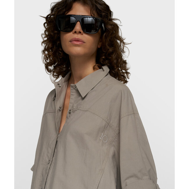 10Days wide crinkle jacket fog