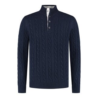 CHICAGO Half button pullover Navy