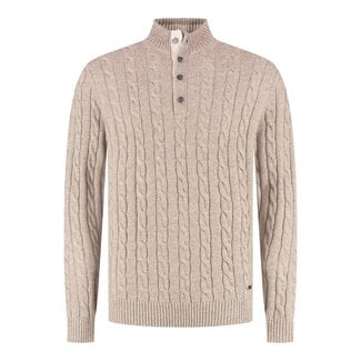 CHICAGO Half button pullover Sand