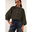 jess blouse olive check