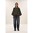 jess blouse olive check