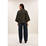 jess blouse olive check