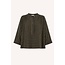 jess blouse olive check