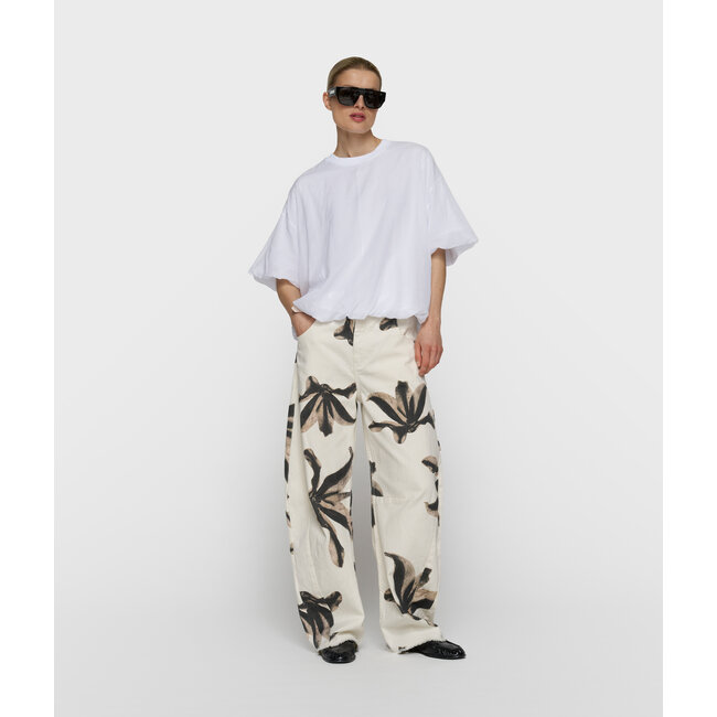 10Days western pants flower ecru