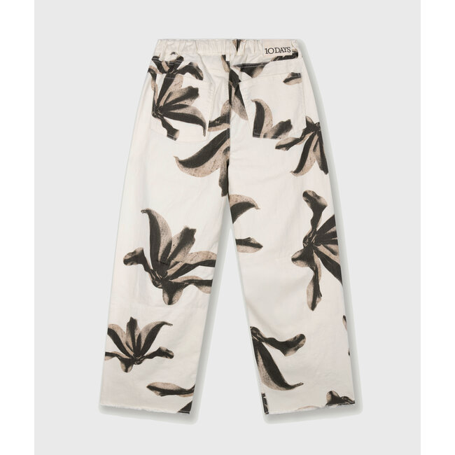 10Days western pants flower ecru