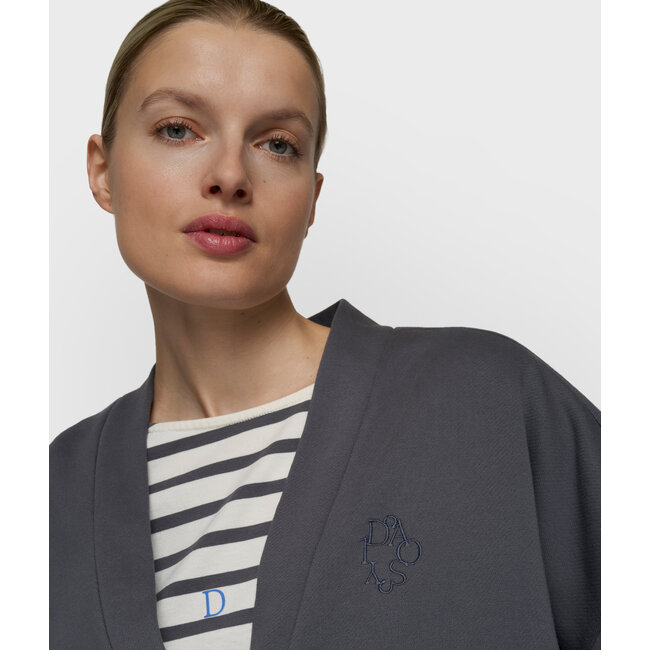 10Days reversible cardigan fleece steel blue