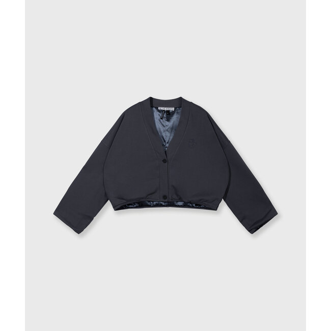 10Days reversible cardigan fleece steel blue