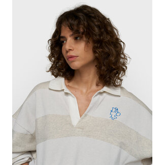 10Days balloon sweater stripes soft white melee