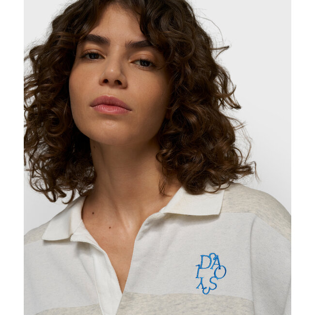 10Days balloon sweater stripes soft white melee