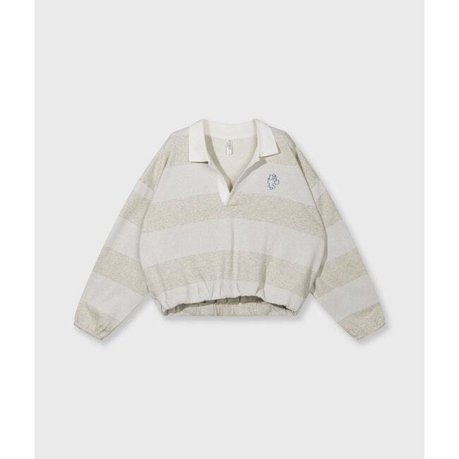 10Days balloon sweater stripes soft white melee