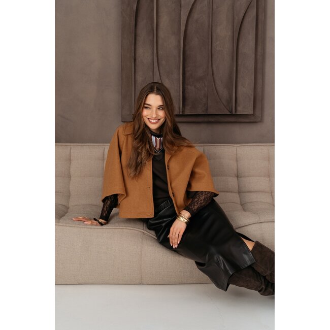 SILKE DOT SCARF ED-Dark Chocolate mu
