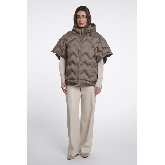 Rino & Pelle Cape with detachable hood  Toffee