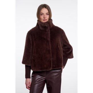 Rino & Pelle Jacket with rib cuffs  Coffee roast