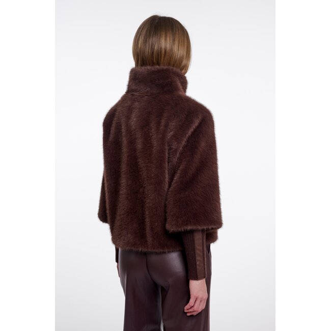 Rino & Pelle Jacket with rib cuffs  Coffee roast