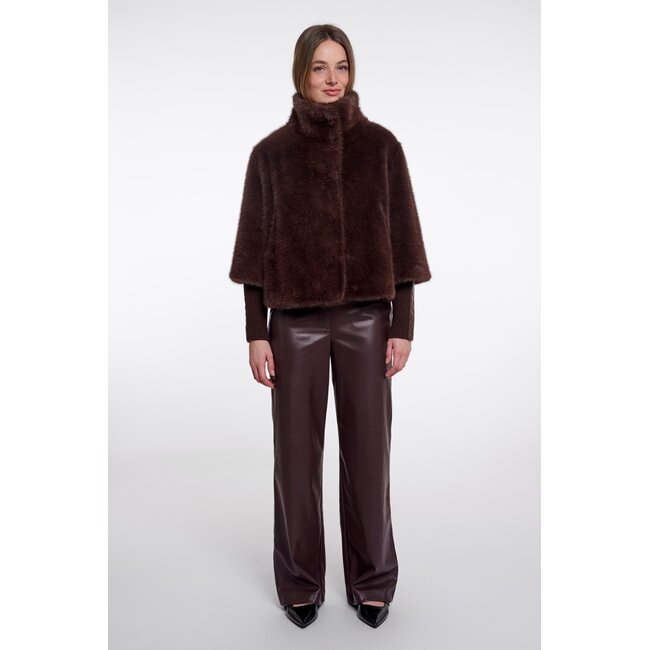 Rino & Pelle Jacket with rib cuffs  Coffee roast