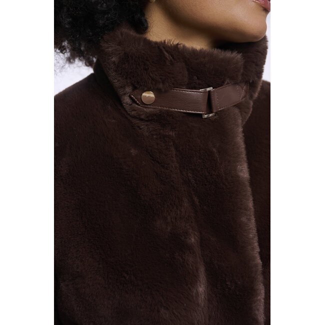 Rino & Pelle Short faux fur jacket  Coffee roast