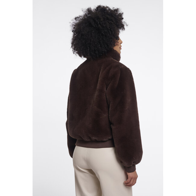 Rino & Pelle Short faux fur jacket  Coffee roast