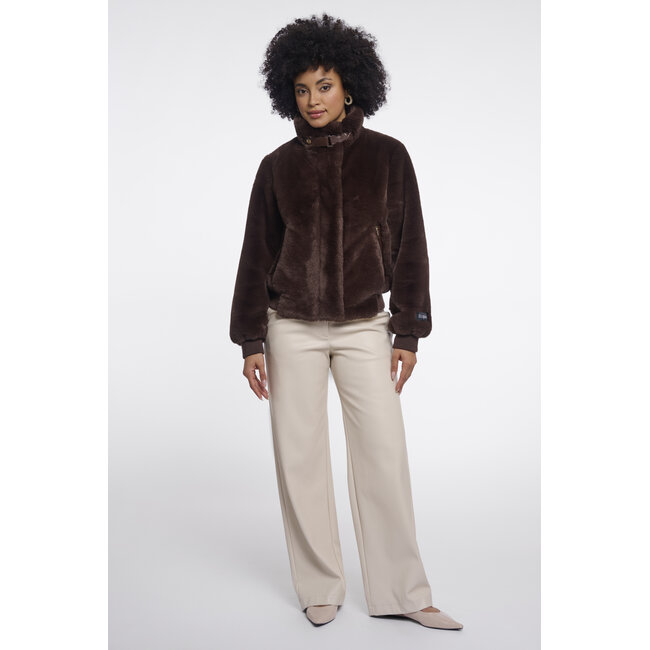 Rino & Pelle Short faux fur jacket  Coffee roast